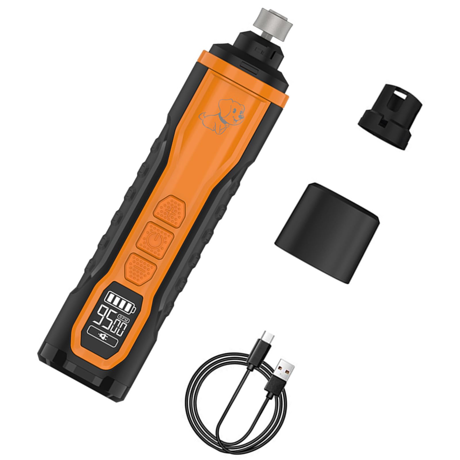 Broyeur à griffes rechargeable avec 3 têtes réglables pour le soin des ongles de chien