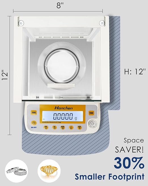 Balanza Analítica Hanchen 0.1mg 220g Pantalla LCD miniatura 4