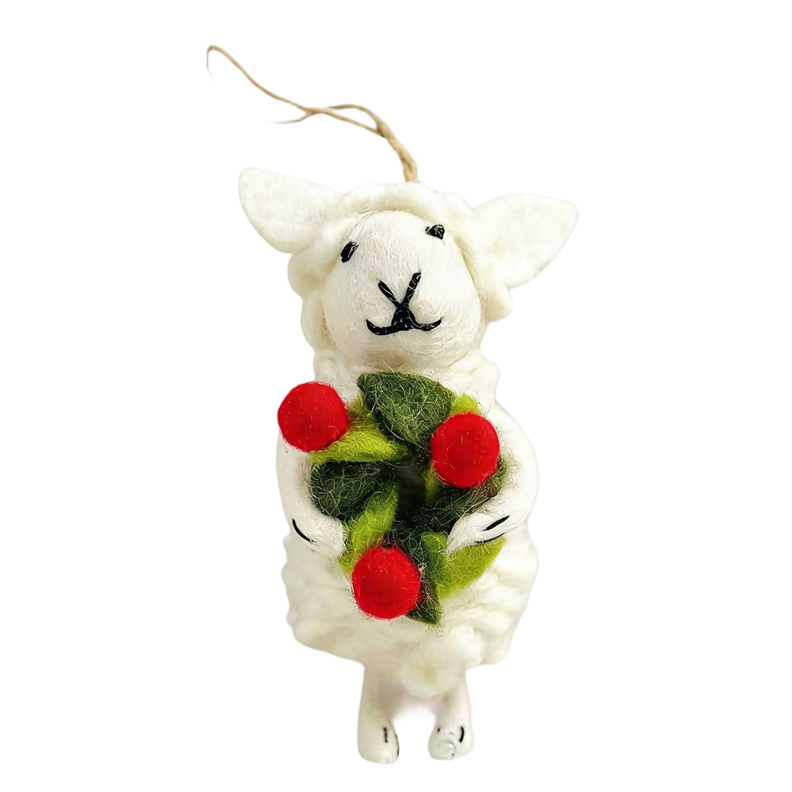hogtnd Crochet Flower Sheep Keychain Rose Bag Charm Pendant Valentines Friend Couples Aesthetic Keychains Lovely Bag Charm Crochet Rose Flower Sheep Keychain Car Keyring KeyHolder