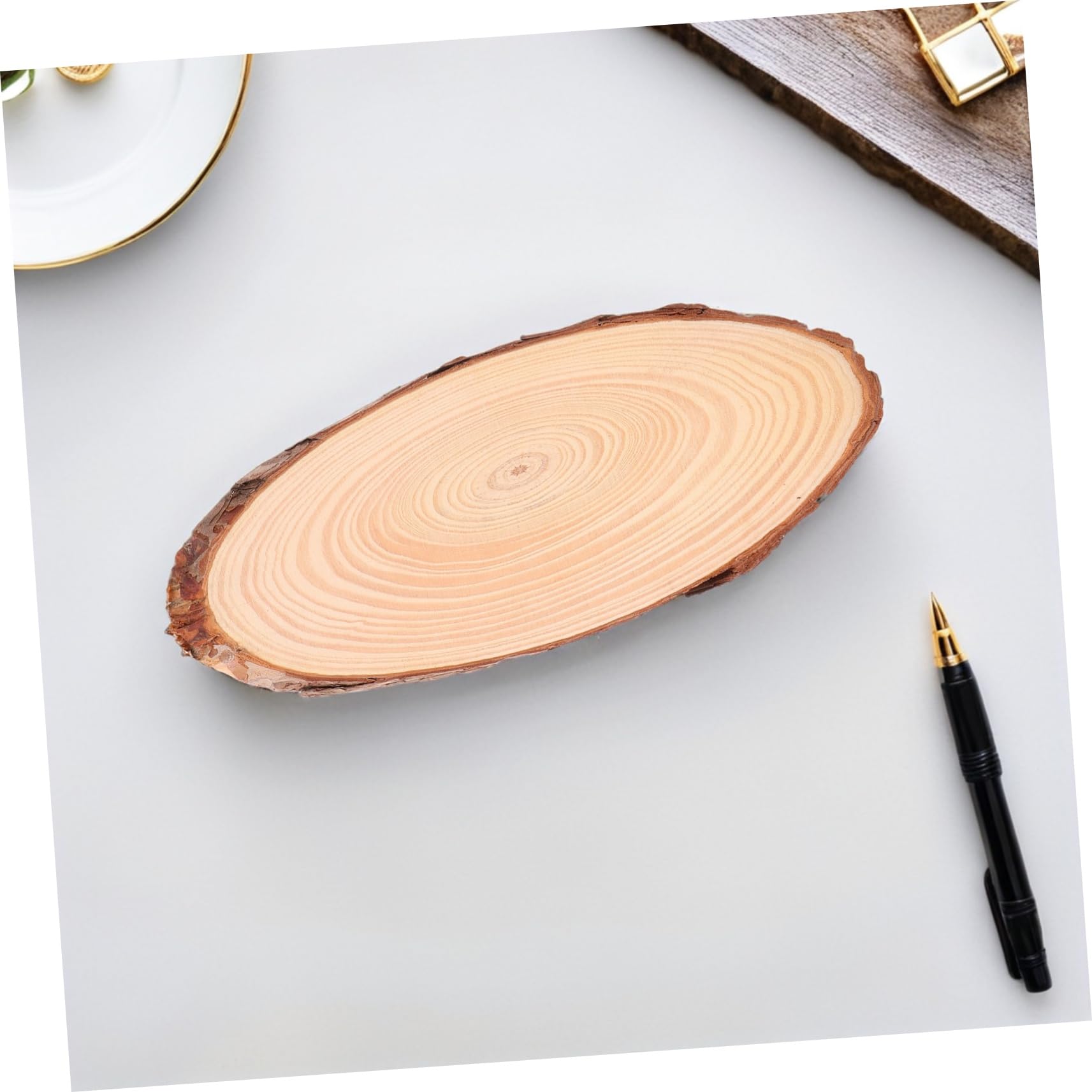 SHINEOFI 4stücke Natürliche Ovale Holzscheiben Zum Dekorieren Rustikale Holzkreise Als Dekor Unbehandelte Holzspäne Für Diy-projekte Leere Holzausschnittscheiben Zum Basteln Ovale