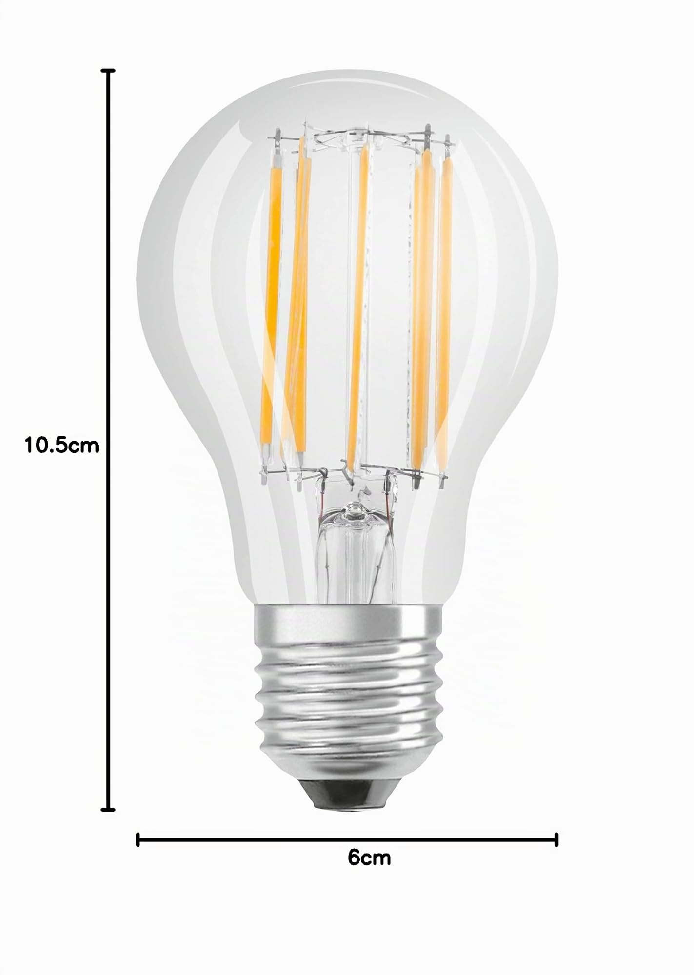 OSRAM LED Star Classic A, Sockel: E27, Nicht Dimmbar, Warmweiß, Ersetzt eine herkömmliche 100 Watt Lampe, Filament, 6er-Pack