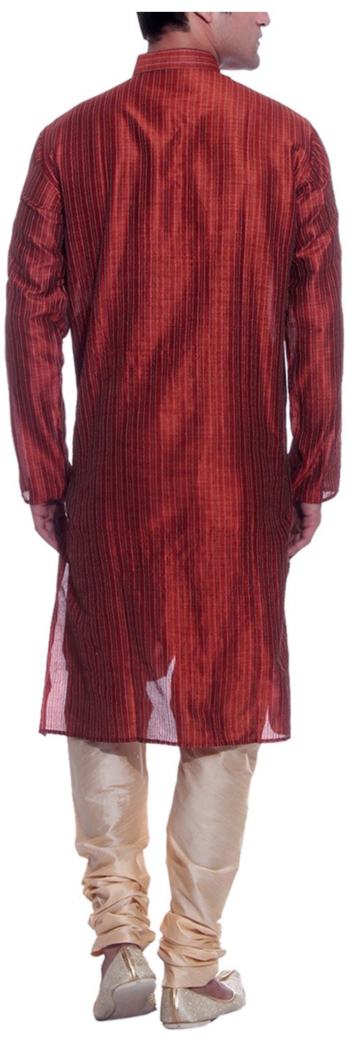 Tag 7 Męska piżama Art Silk Kurta 42 pomarańczowa, pomarańczowy, 38