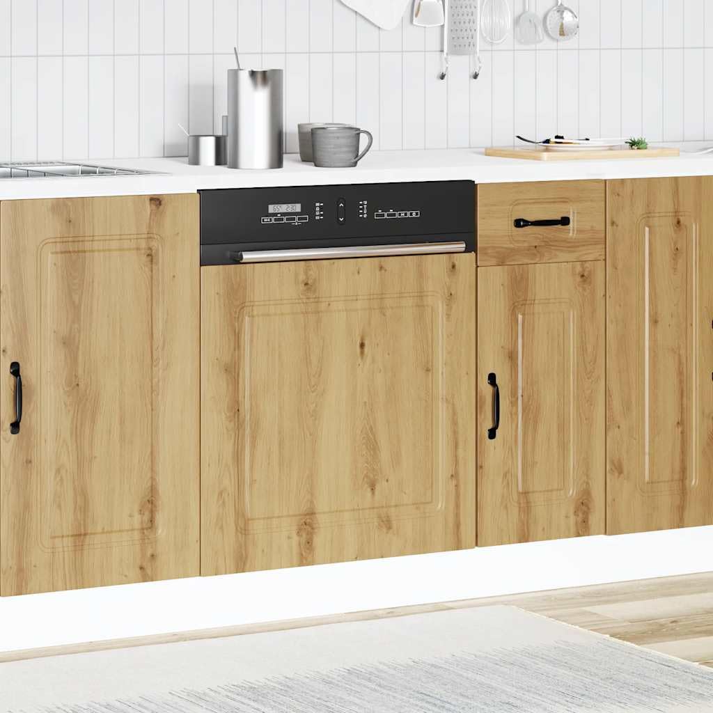 Tomostar Façade de Porte Lave Vaisselle, Panneau de Lave-Vaisselle Accessoire pour Lave-Vaisselle Cuisine Kalmar chêne Artisanal 60x1,5x67 cm