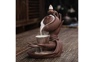 Creative Backflow Incense Burner, Buddha Series Smoke Waterfall Holder with Teapot Design