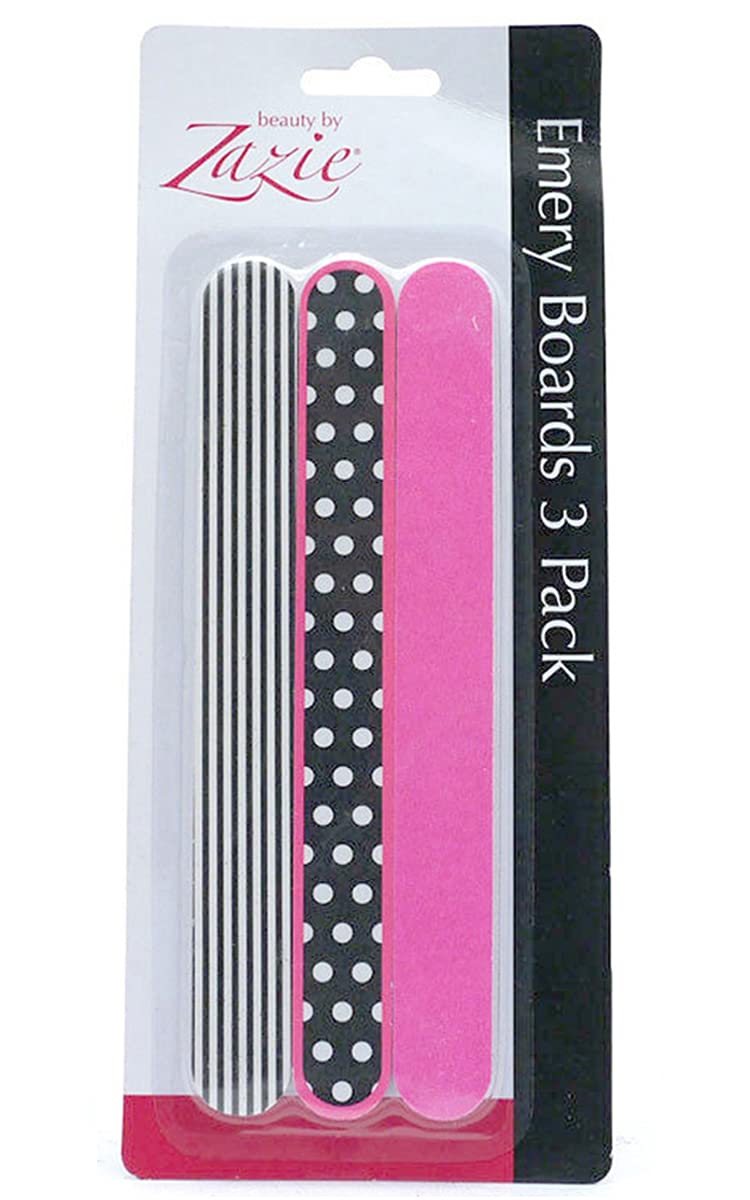 Zazie Assorted Emery Boards Nail Files Salon Various Designs(Pack of 3) - ASSORTED