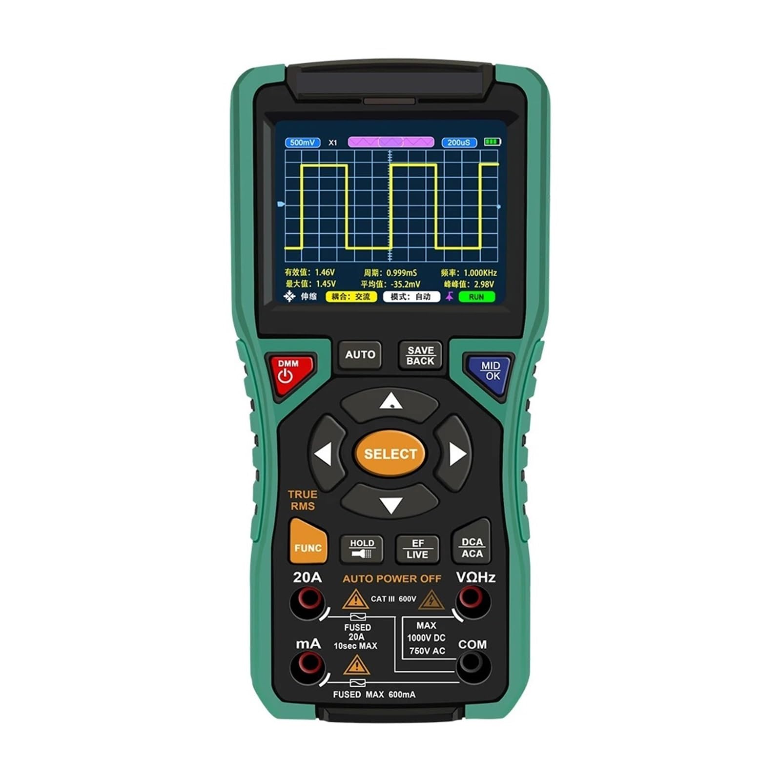 Osciloscopio Multímetro Portátil Digital 3,2" 10 MHz