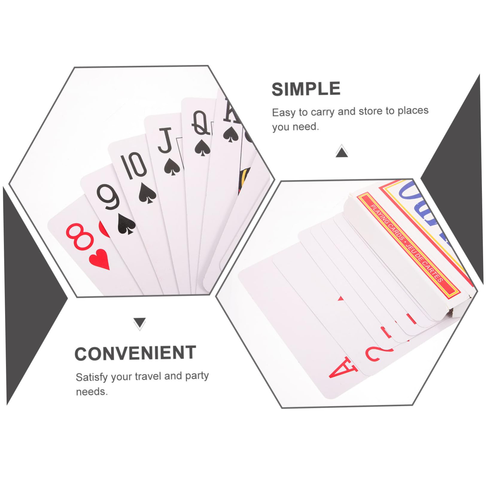 Carte da Gioco Giganti per Festa e Viaggio, Set da 1 in Carta Facili da Trasportare e Conservare, Perfette per Giochi da Tavolo e Divertimento