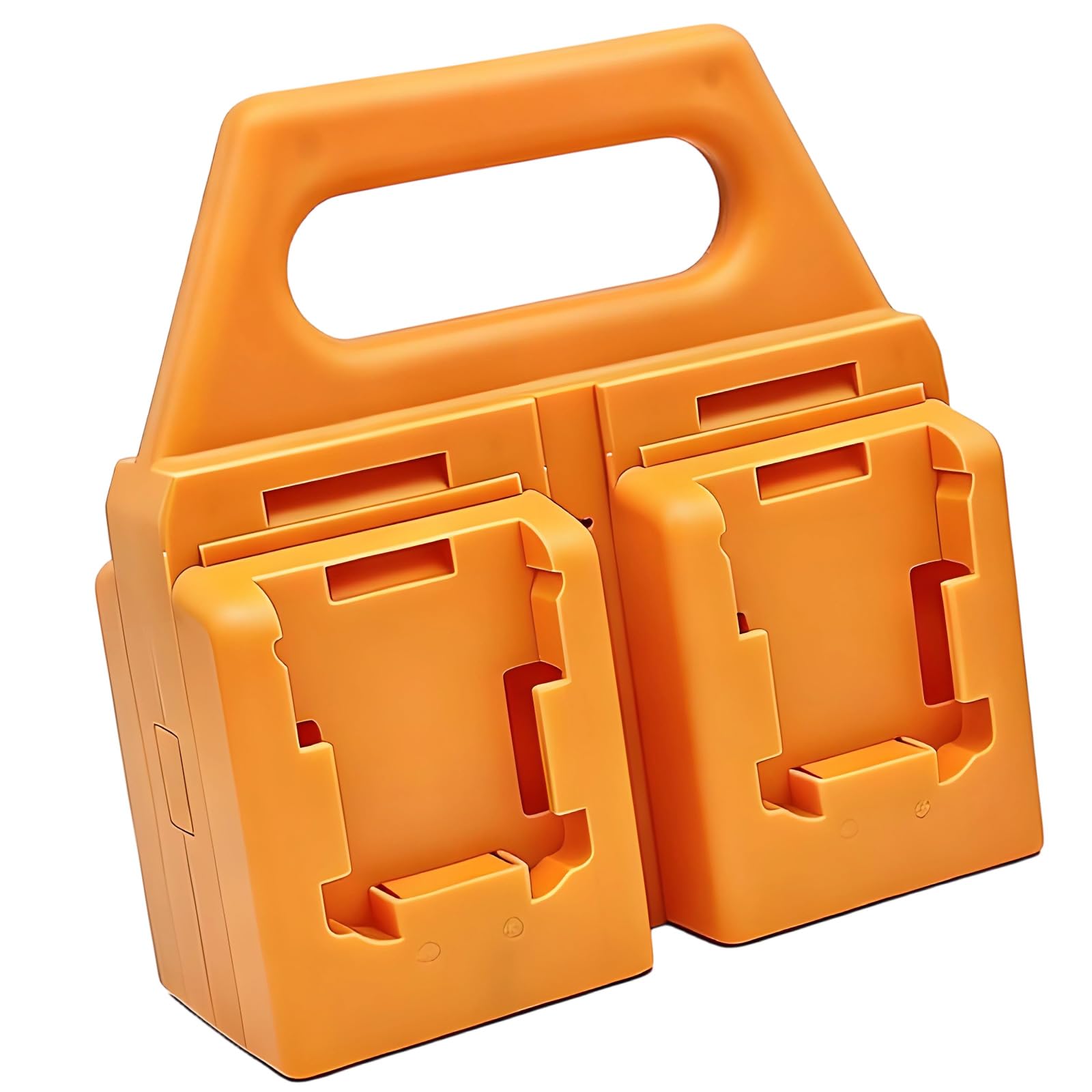 Ljhnba Yellow Battery Case Mount Holder Storage Bracket Carrying Holder For 18V 14.4V Batteries Organization Battery Case