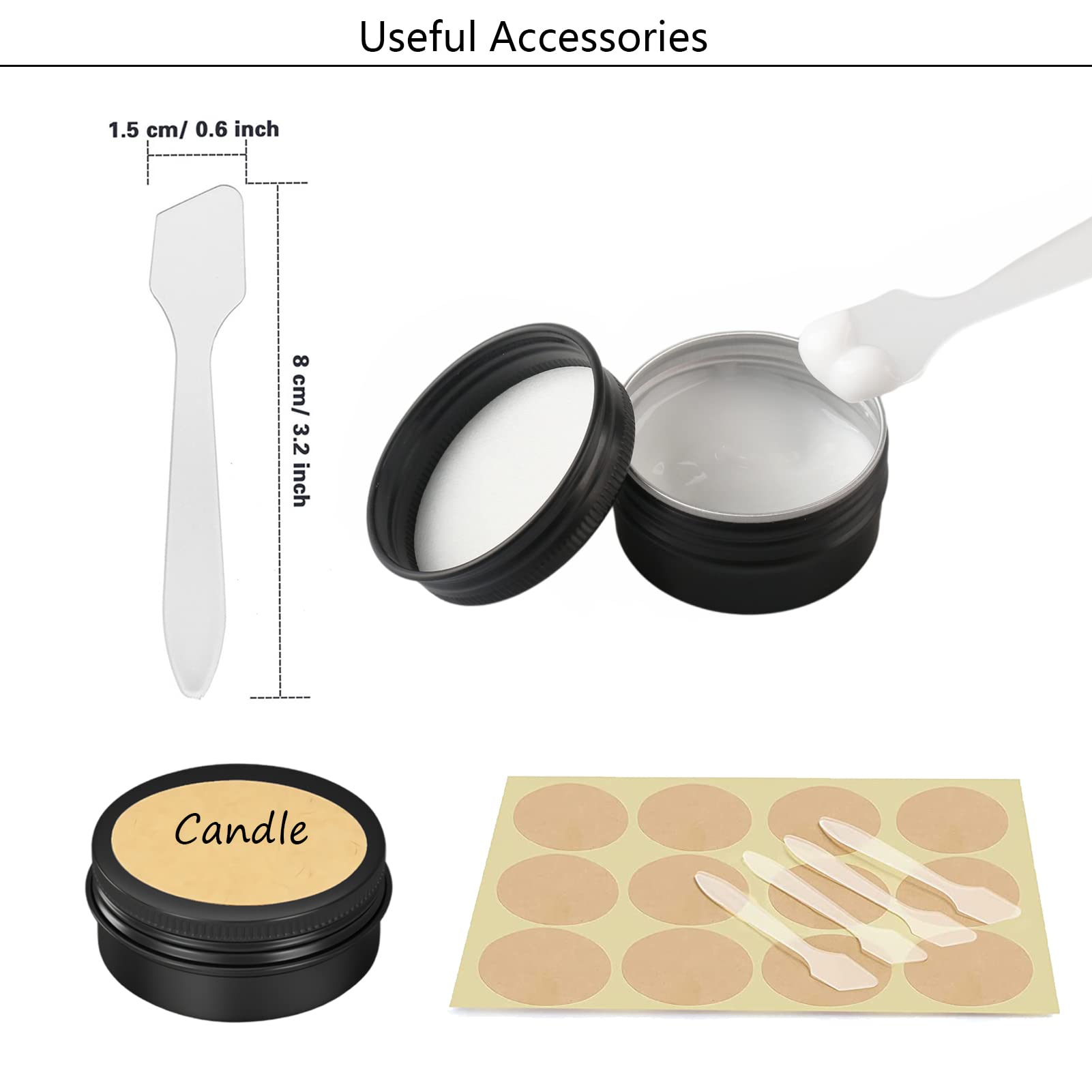 50 Piezas Tarros de Aluminio con Tapa Rosca 5ml Negro mate - D26mm x H15mm, Tarros Cosméticos Vacios, Latas de Aluminio Cosmetica Envases Viaje para Bálsamo Labial, Loción, Crema, Velas