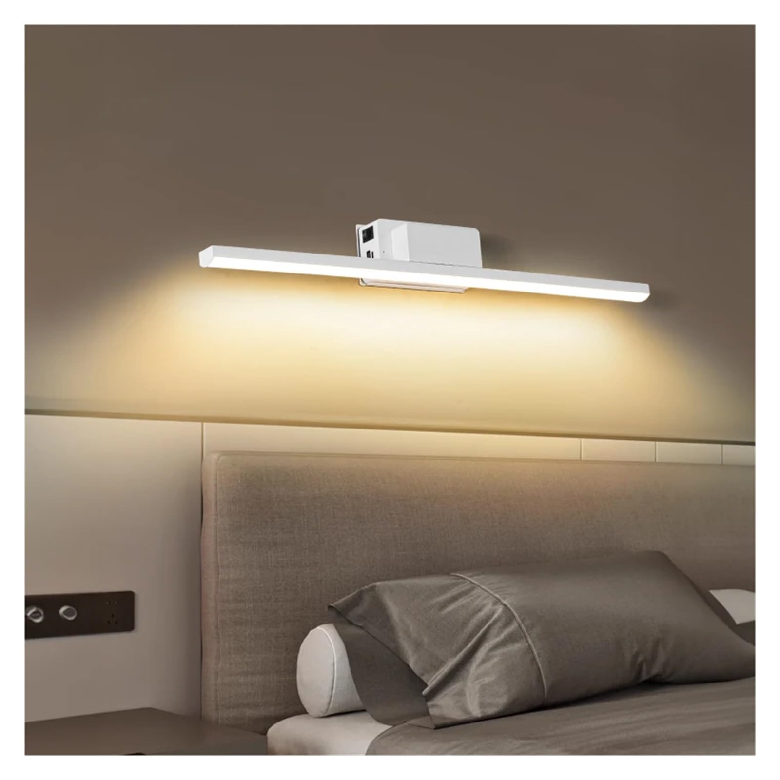 Kinkiet LED z możliwością ładowania Lampa lustrzana, przyciąganie magnetyczne baterią USB do nocnego oświetlenia korytarza w sypialni,Długotrwałe użytkowanie | 5500 7000k,Nero