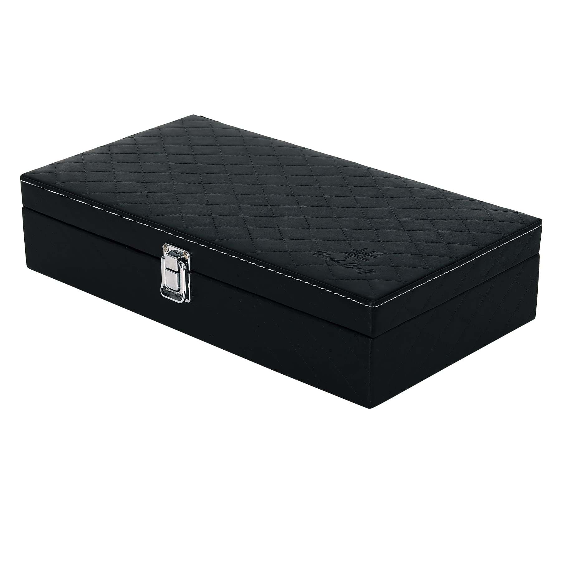 Hard Craft PU Leather Luxury Watch Case Storage Collection Wrist Watch Display Box Organizer for Men and Women 12 Slots (Black Barfi) (B0B9X41X6C) Amazon Price History, Amazon Price Tracker