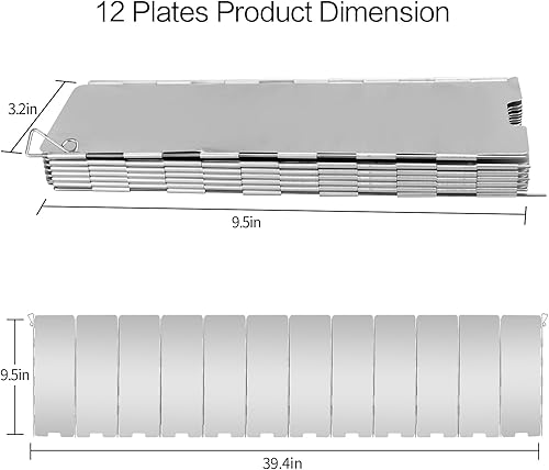 Miniatura 4 de Parabrisas para estufa, 12 placas de aluminio con bolsa de cordón, para camping, estufas de butano