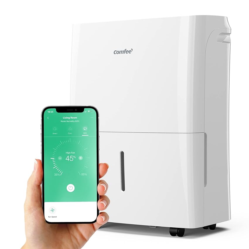 Immagine del prodotto COMFEE' Deumidificatore 20L / 24h, Tanica da 3L, Controllo WIFI, Controllo Intelligente dell'Umidità, Ruote Piroettanti, Modalità Asciugatuta, Ridotta Rumorosità, MDDF-20DEN7-WF