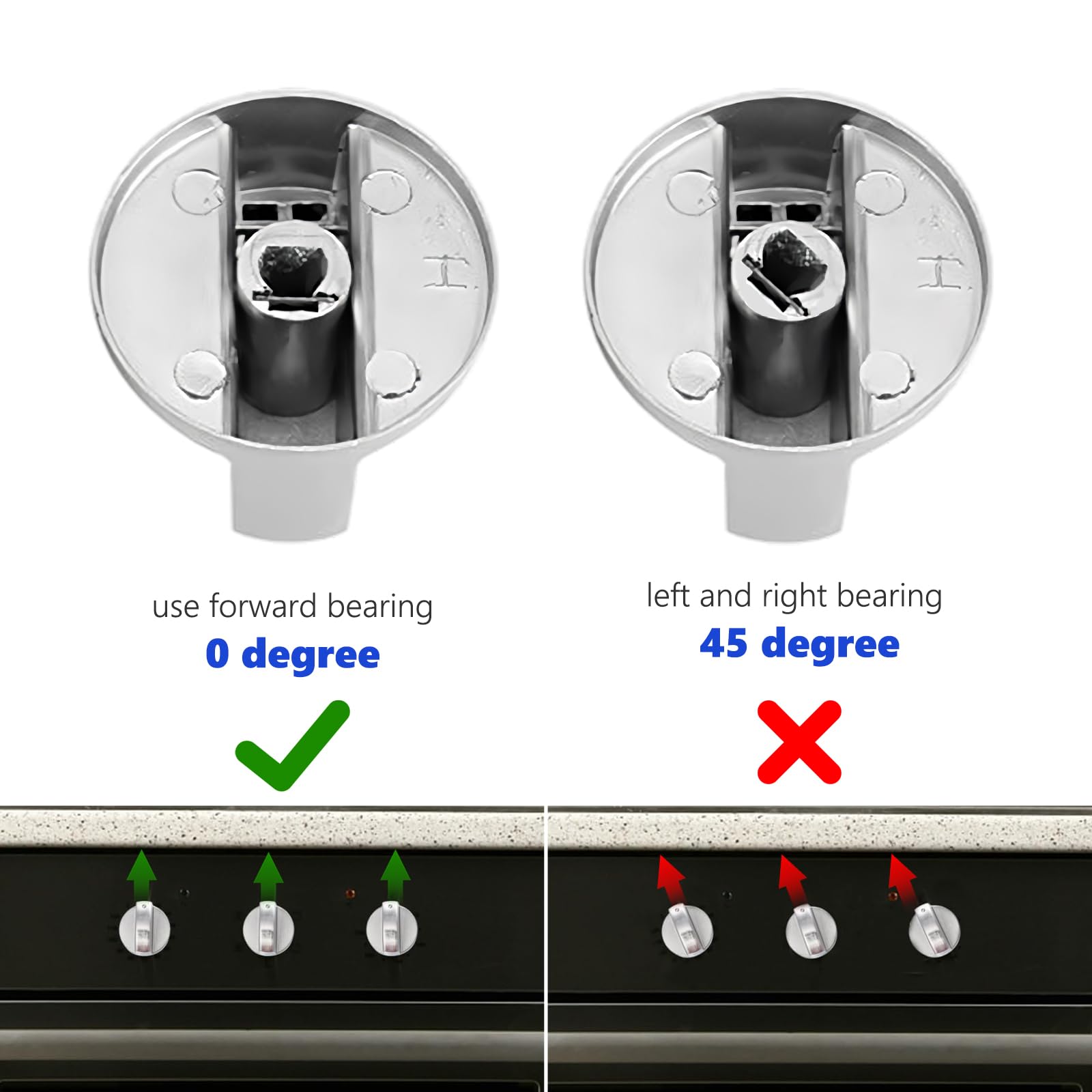 4 Pezzi manopole piano cottura, 6mm pomelli Cucina Gas Universale, Copertura Pomello Accessori di Ricambio per Forno, Cover Knob Replacement Accessories