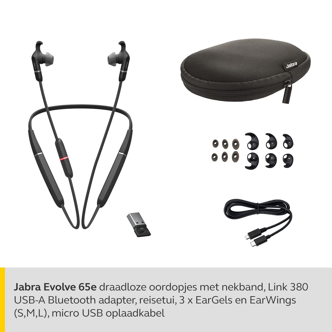 Jabra Evolve 65e In-Ear Headphones – Microsoft Certified Active