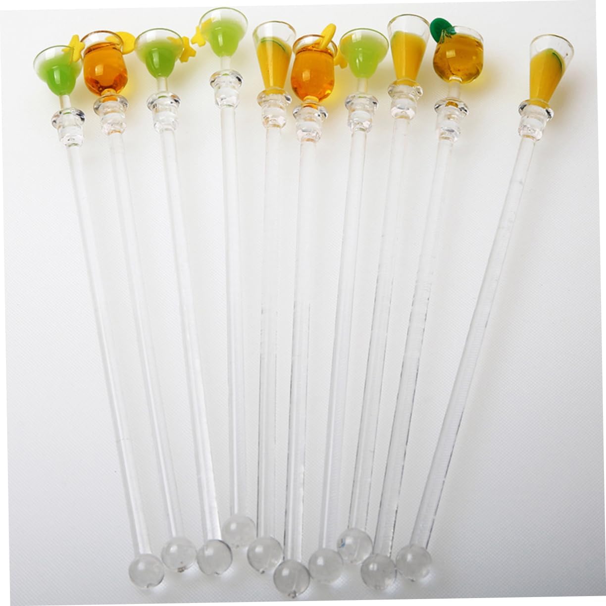 SOLUSTRE 10Pcs Colorful Stirring Mixing Sticks Swizzle Sticks for Cocktail Drinks Versatile Drink Stirrers for Bars Restaurants and Home Use