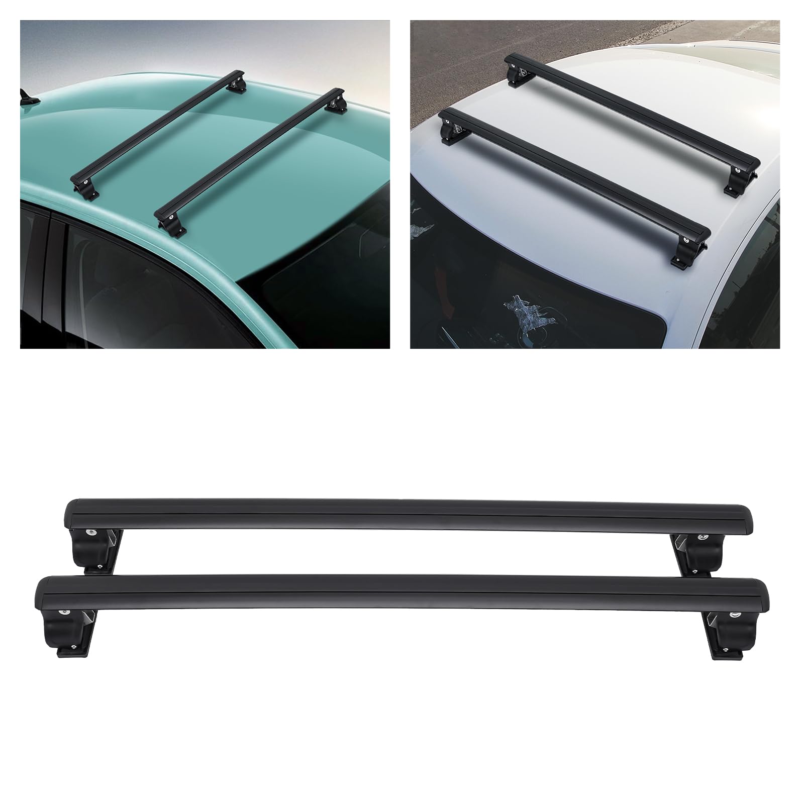 Baca universal de 130 cm, barras transversales, techo de coche con cerradura, soporta hasta 75 kg