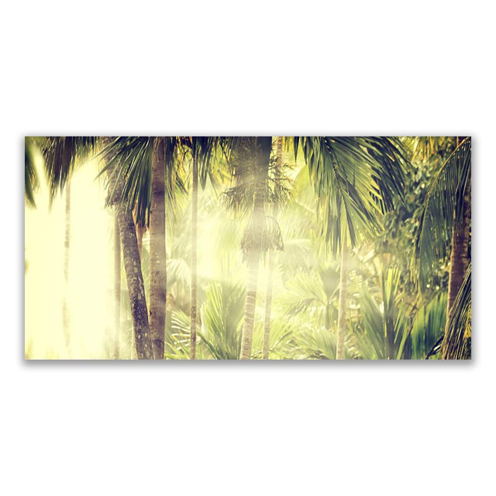 Tableau décoration déco mural moderne Tulup 140x70cm impression sur verre acrylique nature forêt