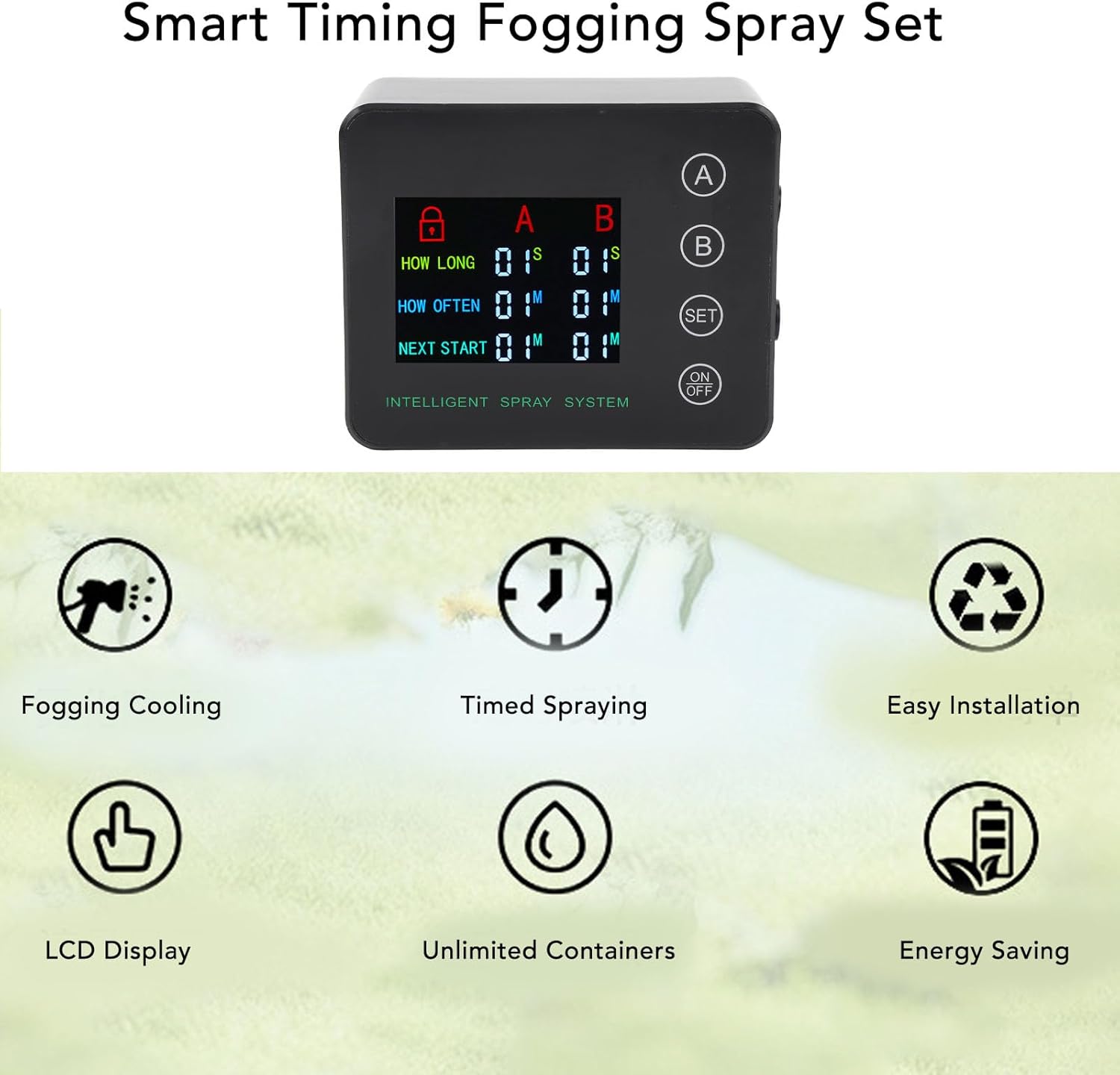 Yosoo Health Gear Reptile Humidifier, Double Pump Automatic Misting System with Color Screen and Adjustable Nozzles, for Reptile Enclosures and Aquariums