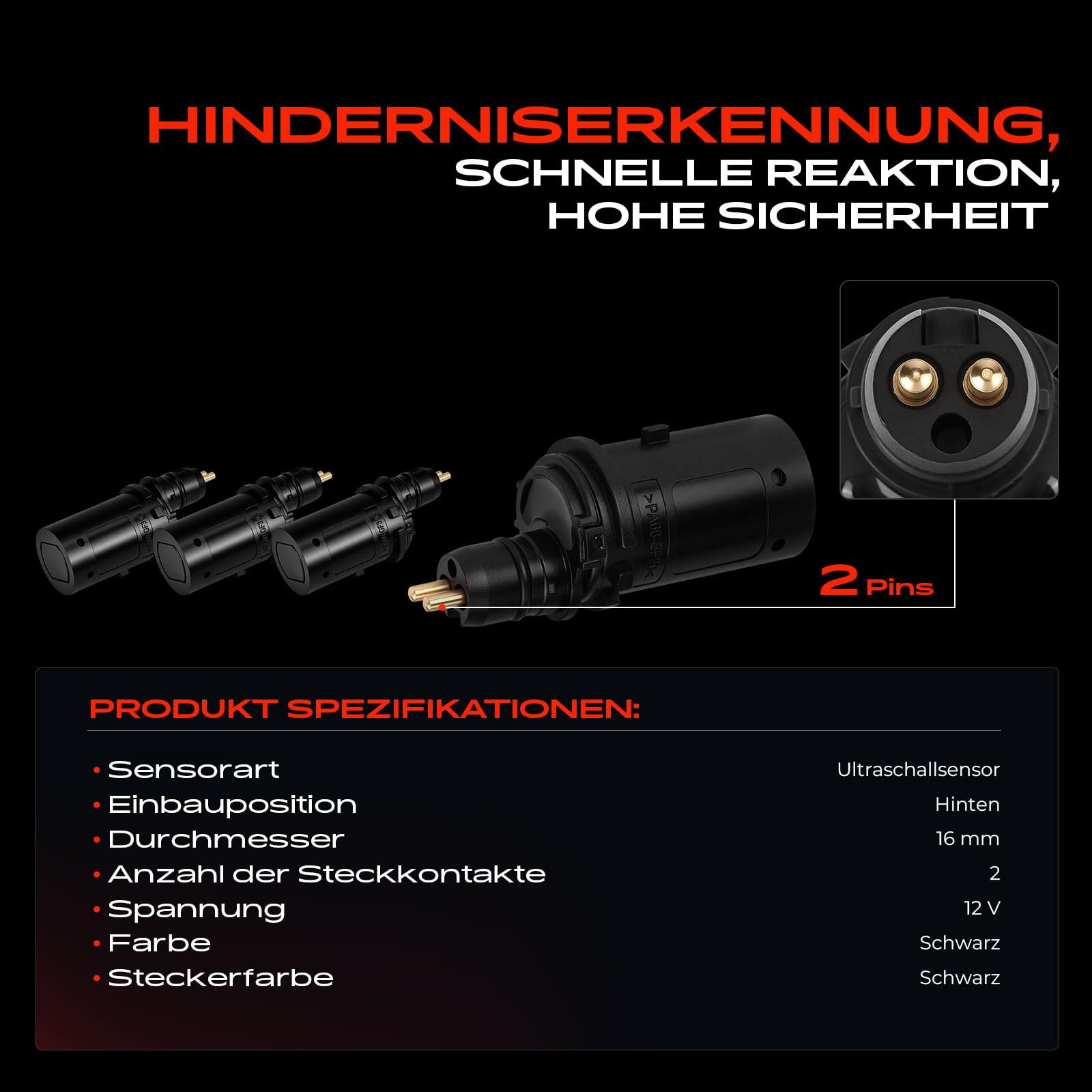 Frankberg 4 sensori di parcheggio a 2 Poli 66218352137 | Compatibile con: Serie 3 E46, Serie 3 Compatta E36, Serie 3 Touring E36, Serie 5 E39, Serie 5 Touring E39, Serie 3 E36