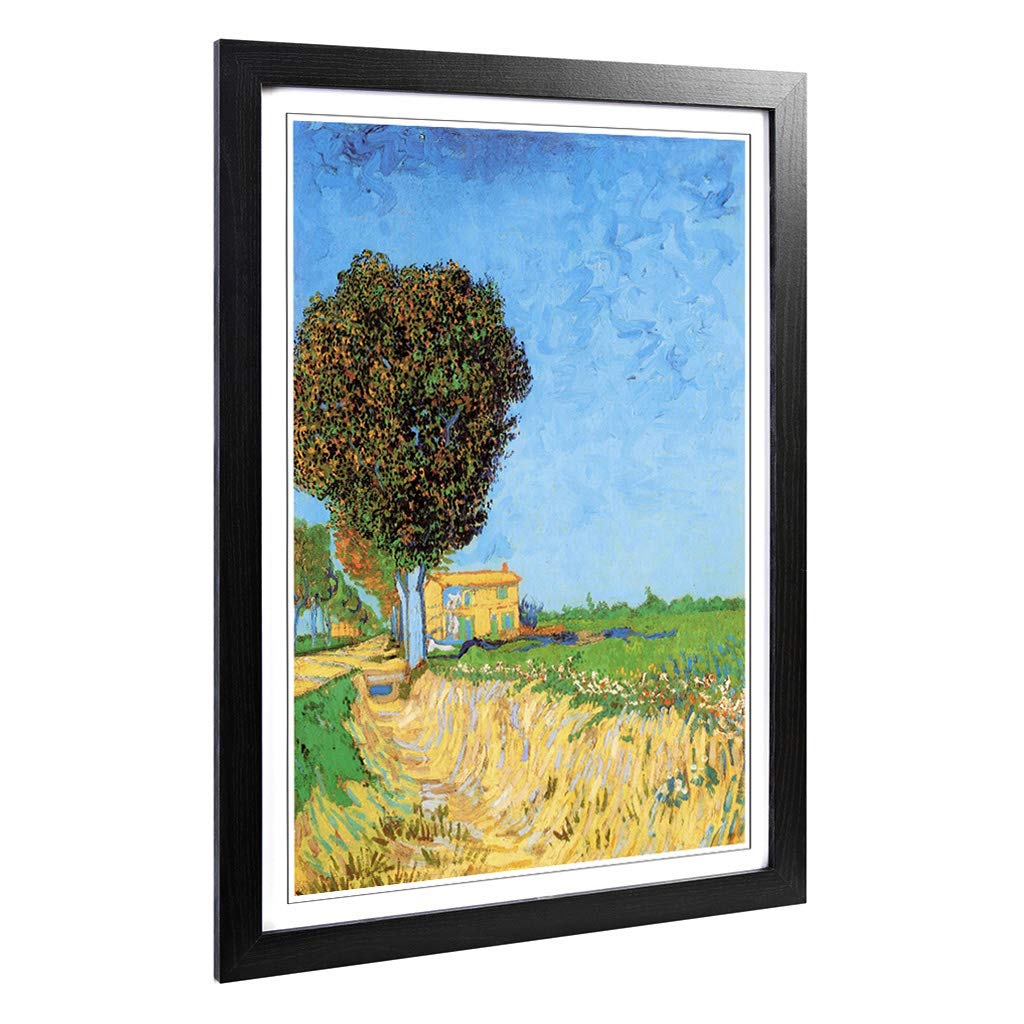 Big Box Art Framed Print of Vincent Van Gogh A Lane Near Arles Design | Wall Art Picture | Home Decor for Kitchen, Living Room, Bedroom, Hallway, Black, A2 / 24.5x18 Inch / 62x45cm