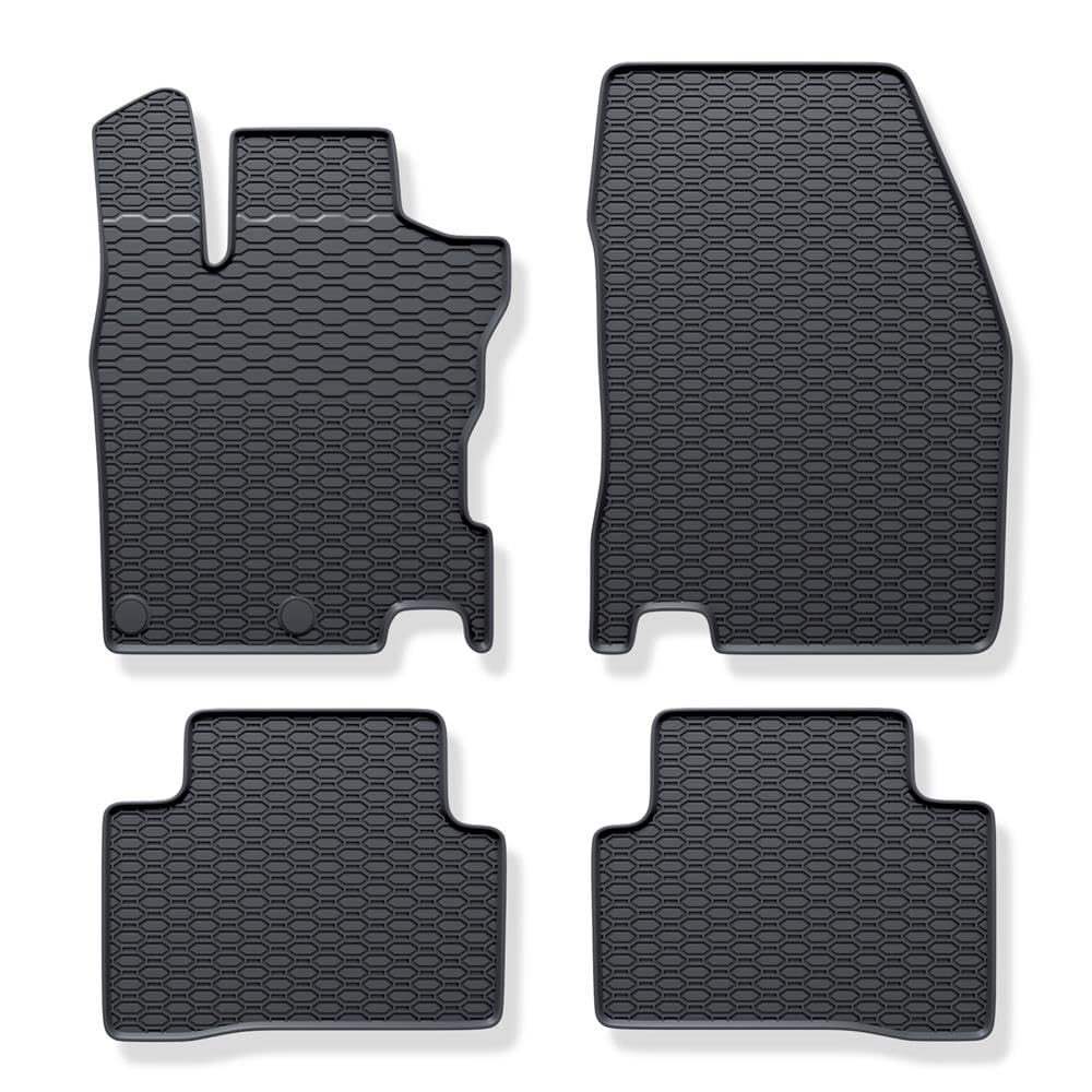 Mossa Alfombrillas Goma aptas para Nissan Qashqai II 2014-2021 4 uds. Negro | Crossover