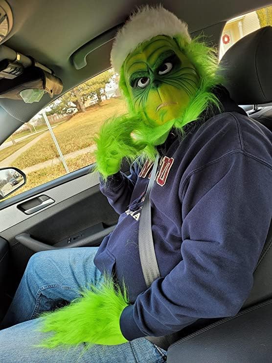 Miniatura 7 de WPOYM Máscara de Navidad para cosplay accesorios de máscara de monstruo verde accesorios de disfraz de mascarada máscara de cabeza completa de látex