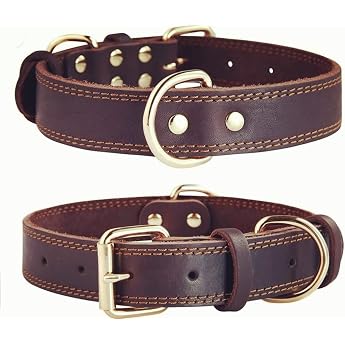 Personalised Premium Leather Dog Collar with Engraved Name Plate Soft Feel Durable Genuine Leather Adjustable Perfect for Small Medium Large Dogs Customisable