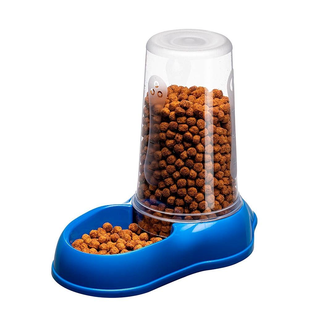 Ferplast Food or water dispenser for dogs and cats AZIMUT 3000 Pet dispenser 3 Liter Dry food feeder water, Sturdy plastic, Non-slip bottom, 20 x 33,5 x h 31 cm Blue