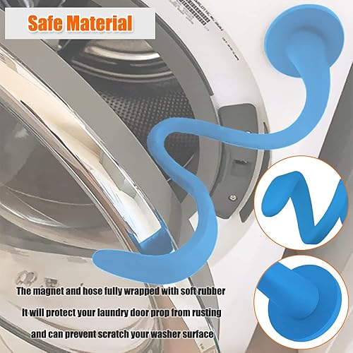 Miniatura 5 de Soporte de puerta de lavadora para lavadora de carga frontal, soporte magnético extraíble para puerta de lavadora. Tope de puerta flexible ajustable