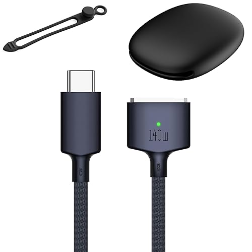 korllo Cable de carga USB C a magnético 3 de 6.6 ft, color negro medianoche, compatible con MacBook Air (chip M2, 2022) MacBook Pro (14 pulgadas, 16
