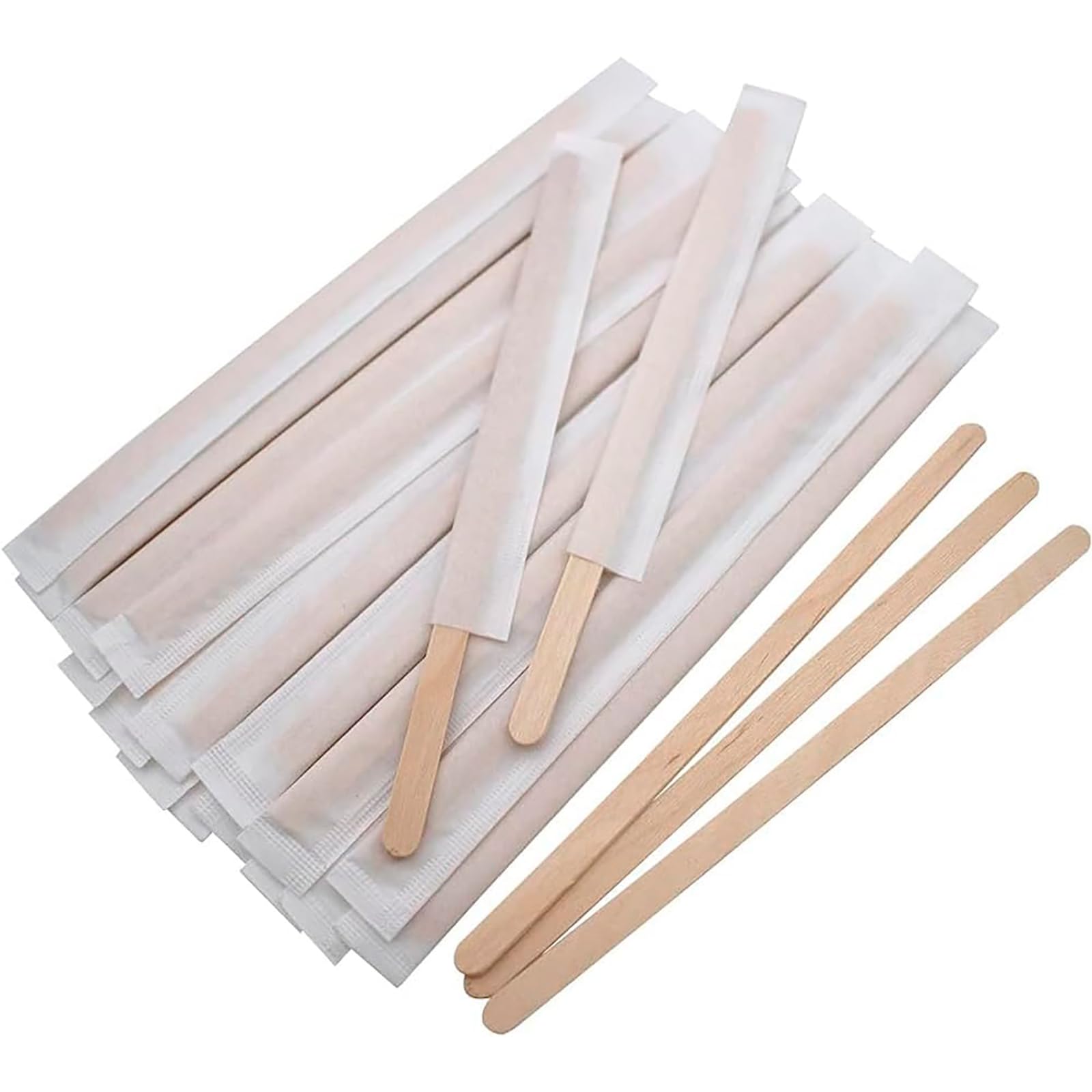 ADRI 1000 Sobres de azúcar y 1000 cucharillas paletinas de madera envueltas individualmente para remover, pack de 200, cada sobre 6 gr palas de 14 cm