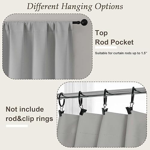 Miniatura 166 de Gwine Cortinas opacas para sala de estar de 63 pulgadas de largo, con aislamiento térmico, cortinas opacas para decoración de dormitorio con Azul