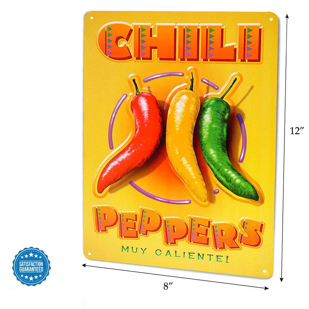 Amazon.com: Chili Peppers Vintage Metal Sign, Aluminum Wall Plaque