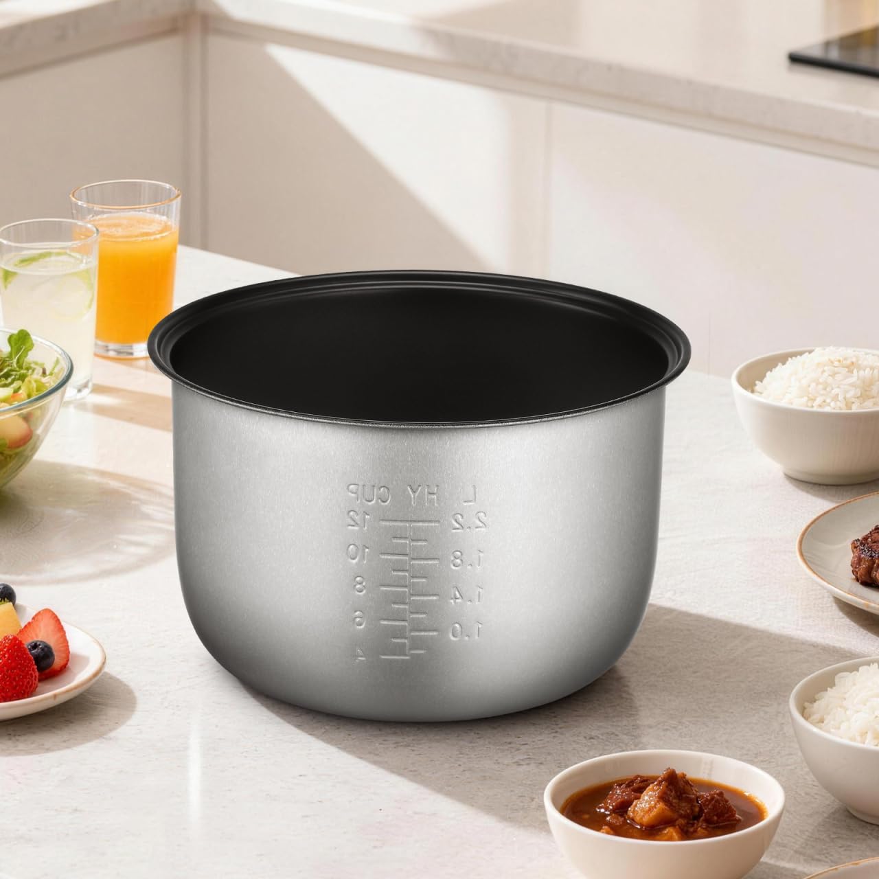 UPKOCH Cuve Intérieure Antiadhésive Pour Cuiseur Électrique Accessoires Cuiseur Riz Pot De Remplacement Avec Échelle Idéal Pour Riz Soupe Et Gâteau 5L 23.50X23.50X14.50Cm