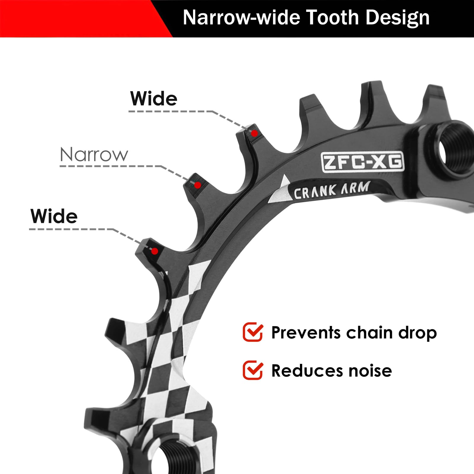 BESNIN 104 BCD Corona Rotondo 30/32/34/36/38/40/42/44/46/48/50/52 Denti Corone Singolo in Lega di Alluminio per 7/8/9/10/11/12 velocità MTB, BMX, Bici da Strada