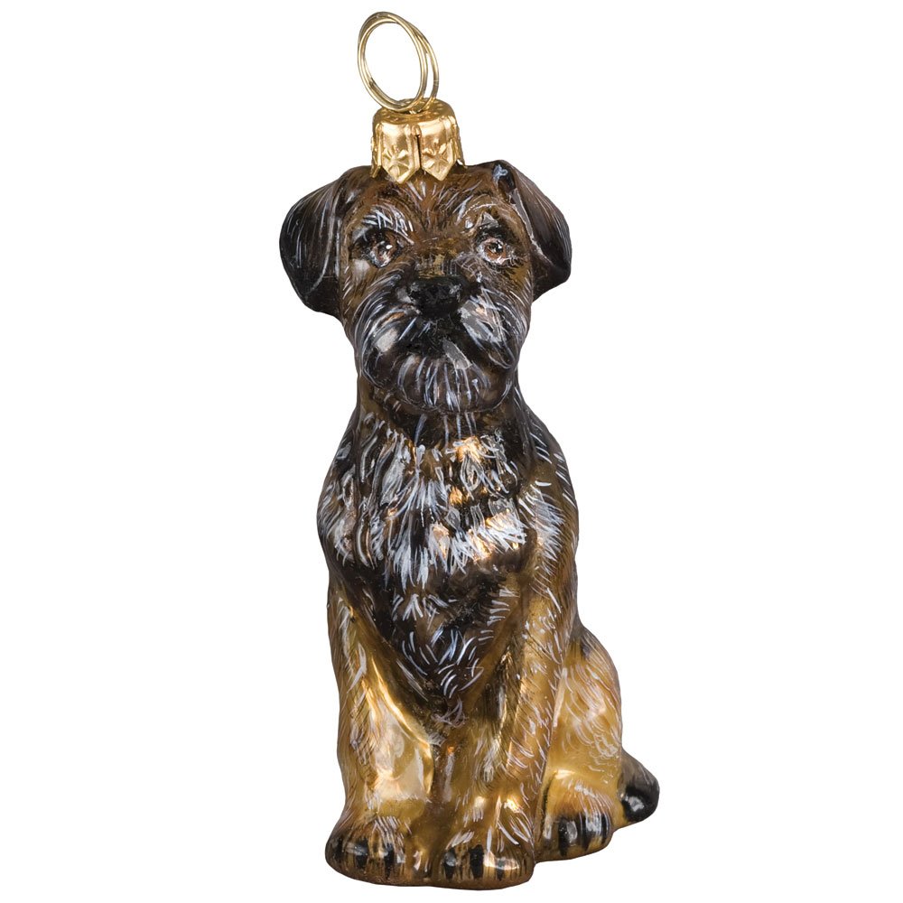 Border Terrier de Noël suspension sapin verre soufflé Pologne