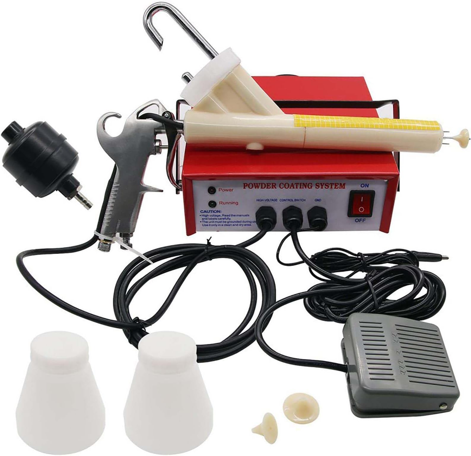 Electrostatic Powder Coating System Machine,Portable Electric Paint Spray Gun,with W/Foot Switch 5 Stage,Powder Coating Gun,Paint Spray Gun,Powder Coating Equipment