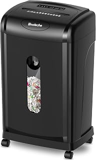 Paper Shredder, 18-Sheet Cross Cut, 8 Gallon Pull Out Bin, P-4 Security Level, Shred Paper and Credit Card and Durable&Fast for Home Office