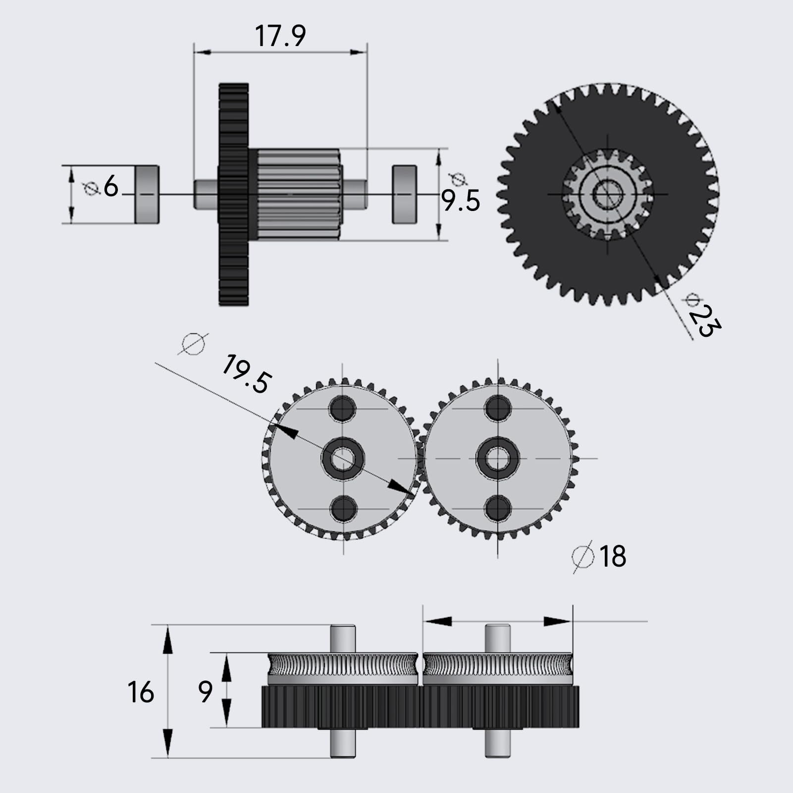 Engranaje grande superligero HGX-LITE extrusora de acero endurecido compatible con Voron, Ender 5 Series, Ender 3 V2/Pro CR10 CR10S y otras impresoras 3D DIY