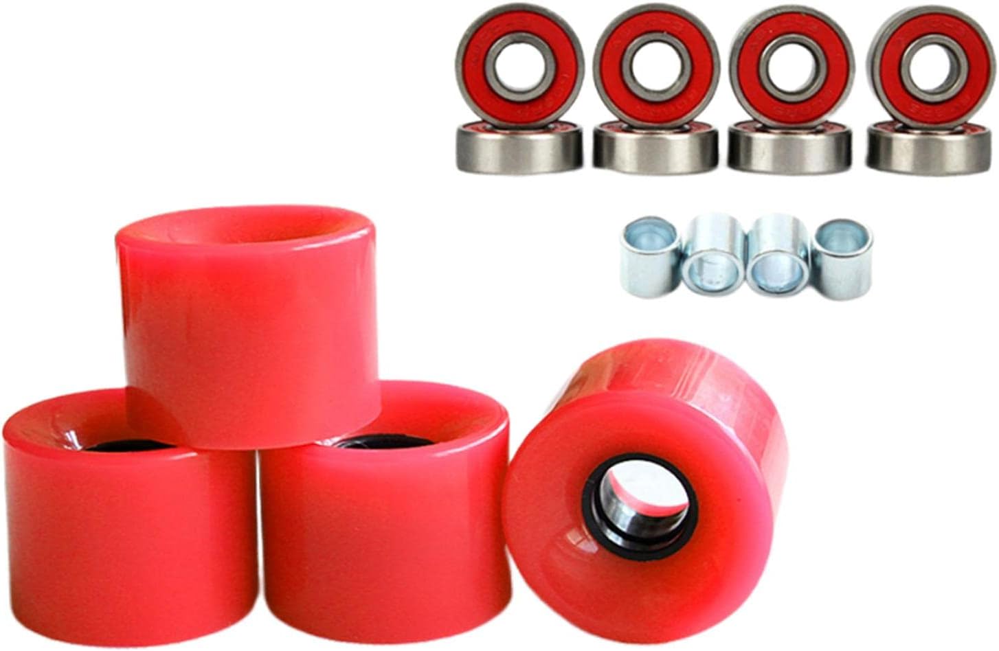 High Elasticity Roller Skate Wheels 78A 60mm PU for Outdoor Skating - Grip and Speed - for Road Skate and Roller Derby Enthusiasts - Red