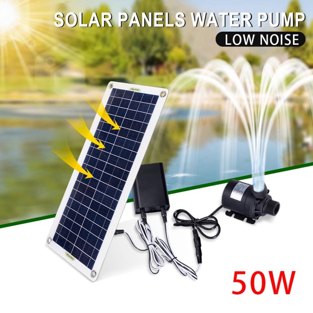Bomba de Agua Solar de 50W DC12V 800L/H Bomba de Fuente de Agua Solar de Bajo Ruido Bomba de Riego de Fuente de Agua Familiar para JardíN RV