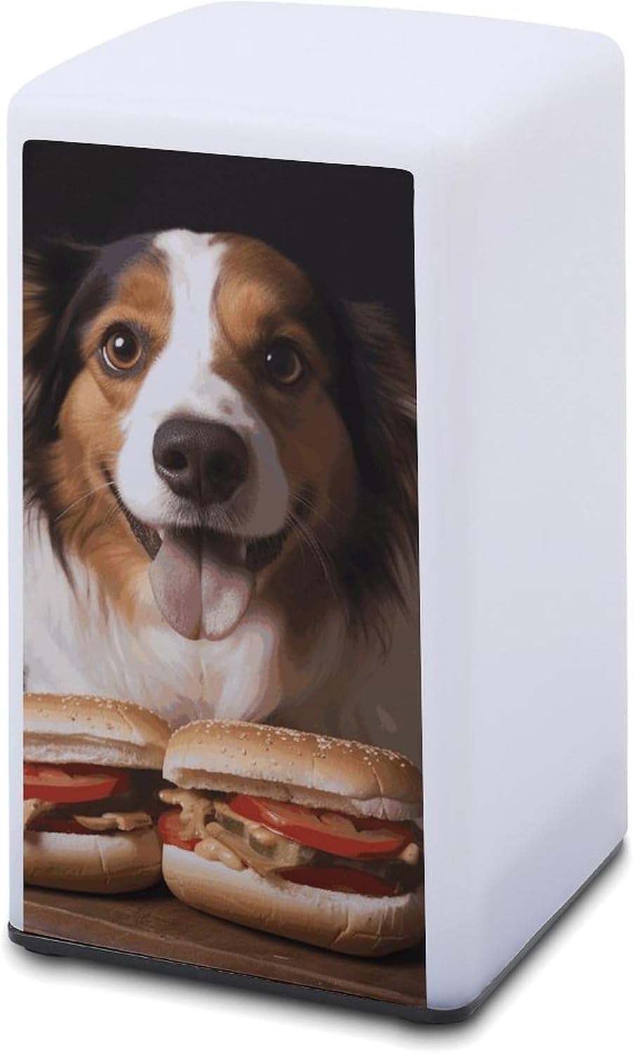 Desk Lamp Table Lamp with 2 Lighting Modes Battery Operated Dog Holding A Hot Dog Reading Lamp for Bedroom Nightstand