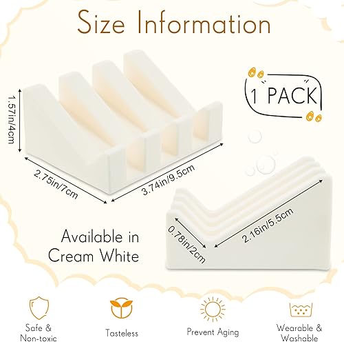 Miniatura 2 de Cunhill Jabonera de silicona, jabonera autodrenante, barra de cascada, bandeja con protector de jabón de drenaje para accesorios de cocina y baño