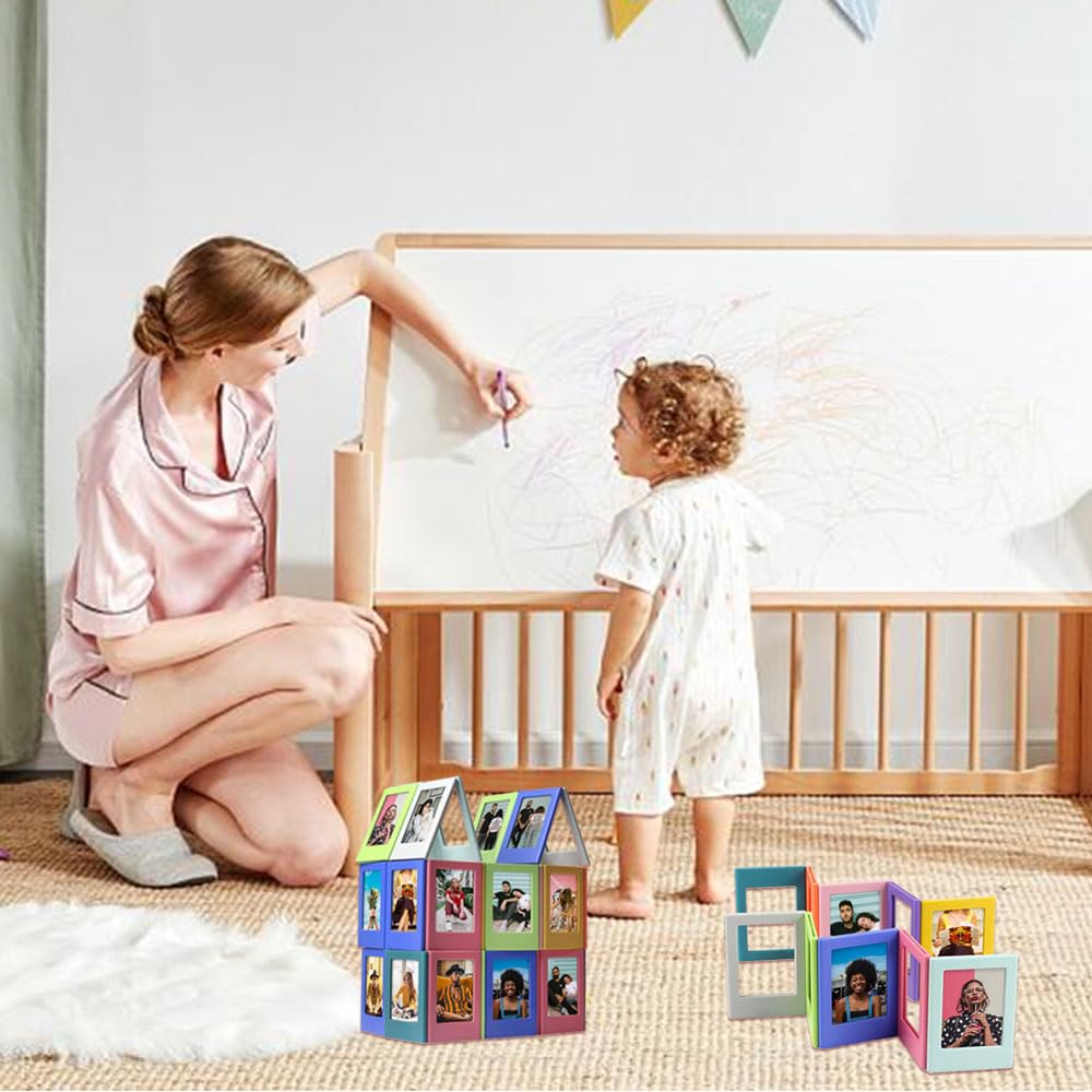 Mini Ramki na Zdjęcia, 12 Sztuk, Magnetyczne, Kompatybilne z Polaroid Fujifilm Instax Mini Film, Magnetyczne na Lodówkę, Na Kolaż, Zdjęcia, Obrazy, Ramki na Zdjęcia Rodzinne