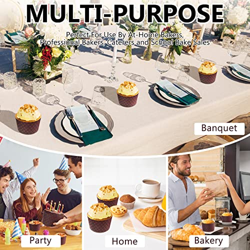 36 Pcs Panettone Paper Mold Corrugated Panettone Paper Pan Mold Disposable Round Panettone Mold For Kitchen Baking Bread Muffin Cupcake (Brown, 6.5 X 5.9 X 4.0 Inch) #TOP6