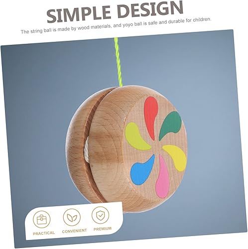 Miniatura 4 de Vaguelly 10 Pcs Children's Yo-yo Wood Toys Finger Kids Toys Classic Wood Yoyo Educational Game Woody Toy Yoyo Ball Automatically Returns Yo-yo