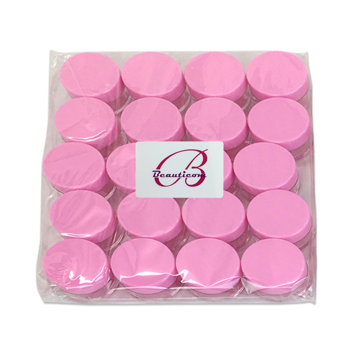 (Quantity: 20 Pieces) Beauticom 10G/10ML Clear Round Jars with Pink Lids for Powdered Eyeshadow, Mineralized Makeup and Cosmetic Samples - BPA Free 4
