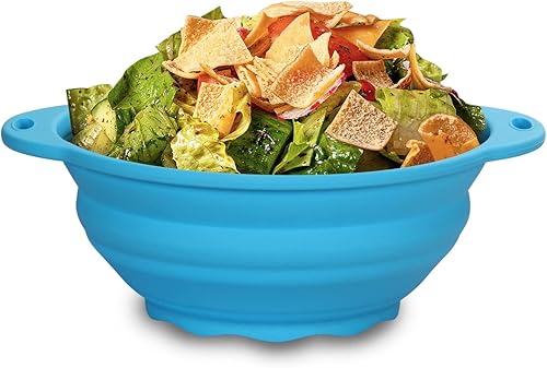 Miniatura 1 de Cuenco plegable de silicona de 64 onzas para acampar al aire libre, senderismo, viajes, cuenco duradero para almacenamiento y mezcla, recipiente de