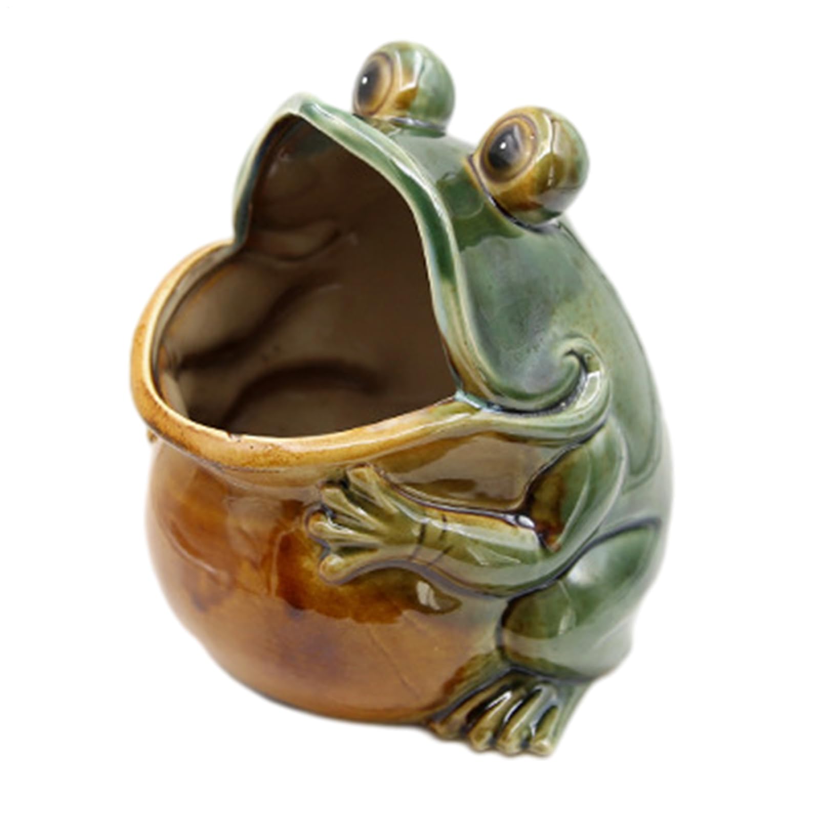 Statuetki żaby na podwórko i do ogrodu | Ceramiczna żaba z dużymi ustami | urocza figurka ceramiczna, ozdoba symulacyjna, rzemiosło dekoracyjne bonsai, dekoracja domu i ogrodu